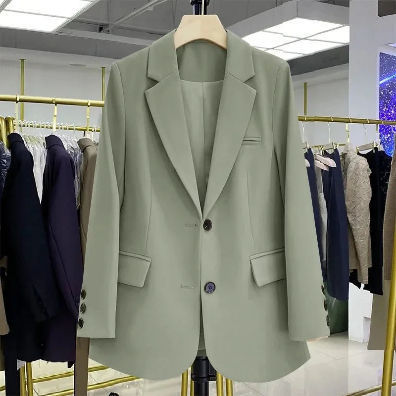 2026 New Blazer Women Coat Spring New Office Lady Blazer Womens Vintage Casual Loose Korean Version Small Suit Jacket 20 Colors