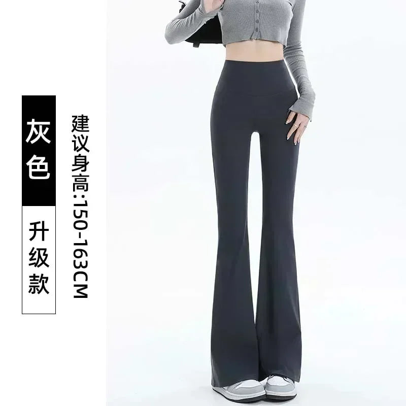 Women Trousers Flare Leggings High Waist Wide Leg Yoga Pants Seamless Fitness Workout Tights Gym Sports Casual Slimming Clothing