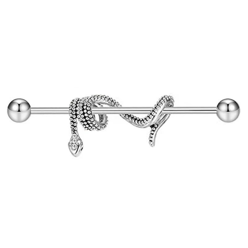 316L Surgical Steel Industrial Barbell Earrings Heart Arrow for Women Men Helix Conch Cartilage Piercing Jewelry 38mm 14g Bar