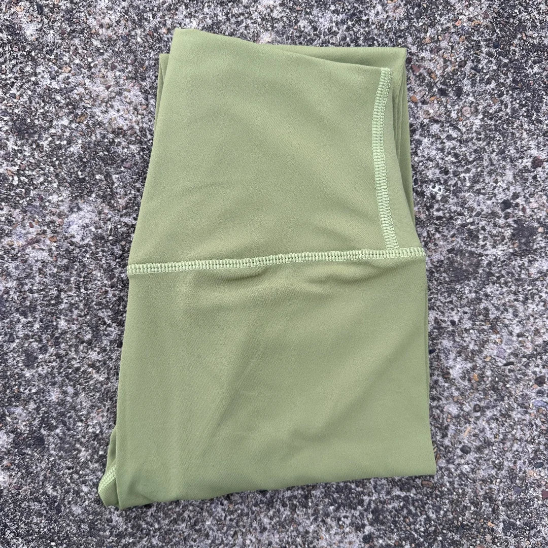Solid Color Back Waist Pocket High Waist Yoga Legging Women Sport Cropped Pants Butter Athletic Gym Comprehensive Training Jog