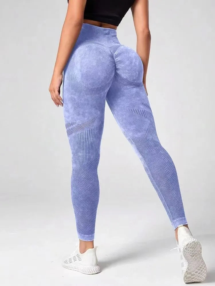 Women Leggings Washing Yoga Pants Push Up Fitness Leggings Hip Lift High Waist Scrunch Tights Seamless Pants