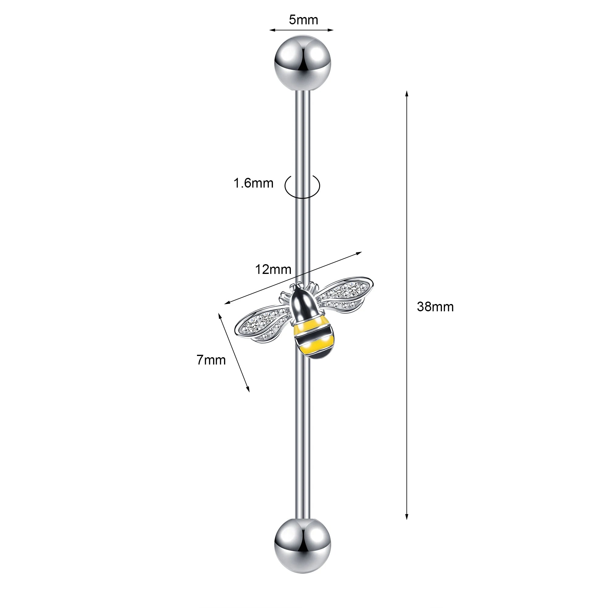 AOEDEJ Industrial Piercing Earring Women Stainless Steel Helix Ear Piercing Dragon Snake Long Earring Jewelry Barbell Earring