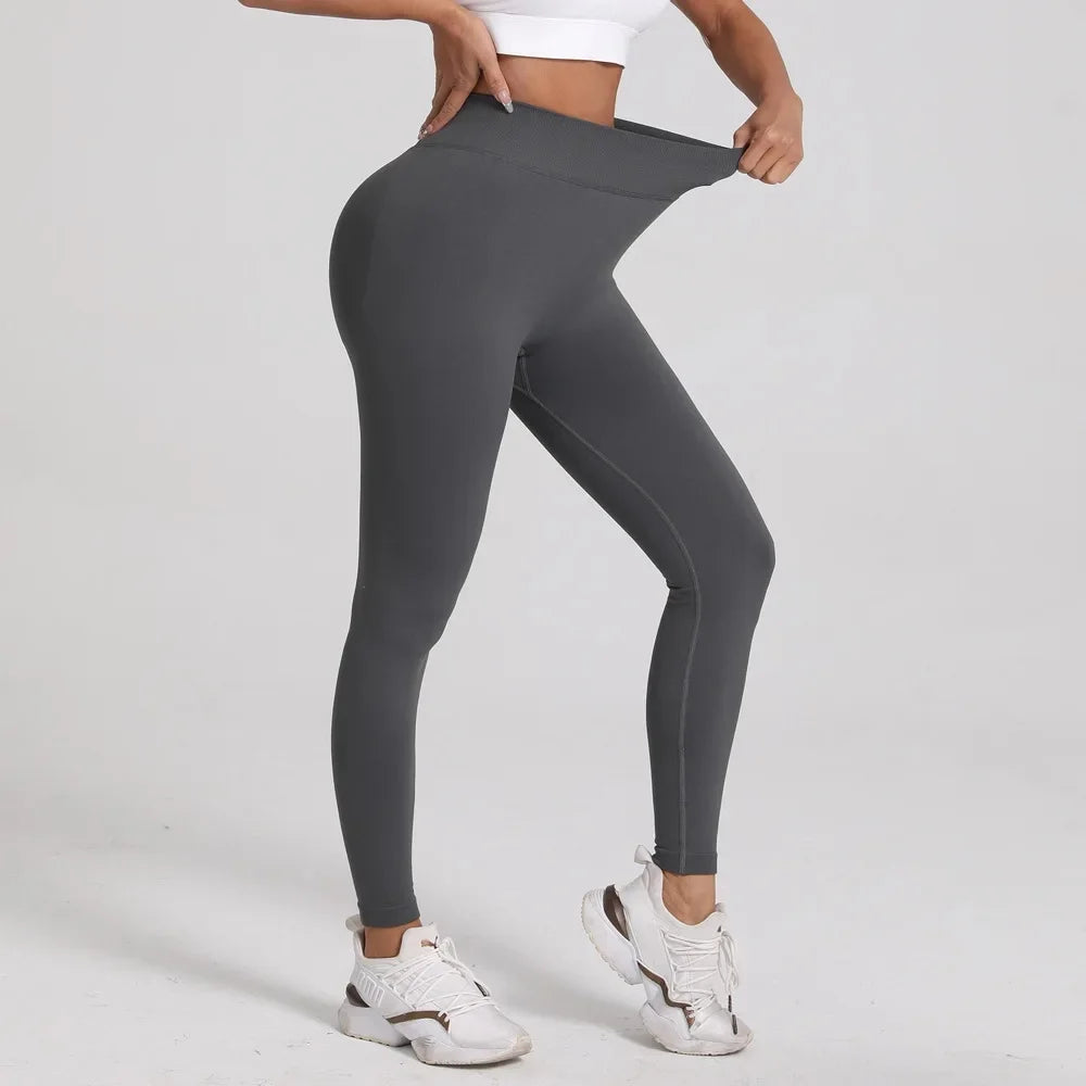 New Seamless Fitness Yoga Pants No Awkward Lines Peach Butt V Back Tight Sports Long Trousers for Women Comfortable Breathable