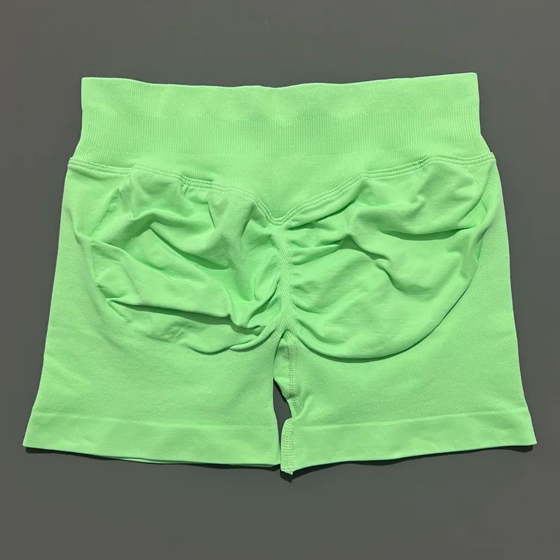 Women Fitness Workout Shorts Yoga High Waist Lift Butt Fitness Shorts Gym Running Sportswear Women Push Up Gym Leggings