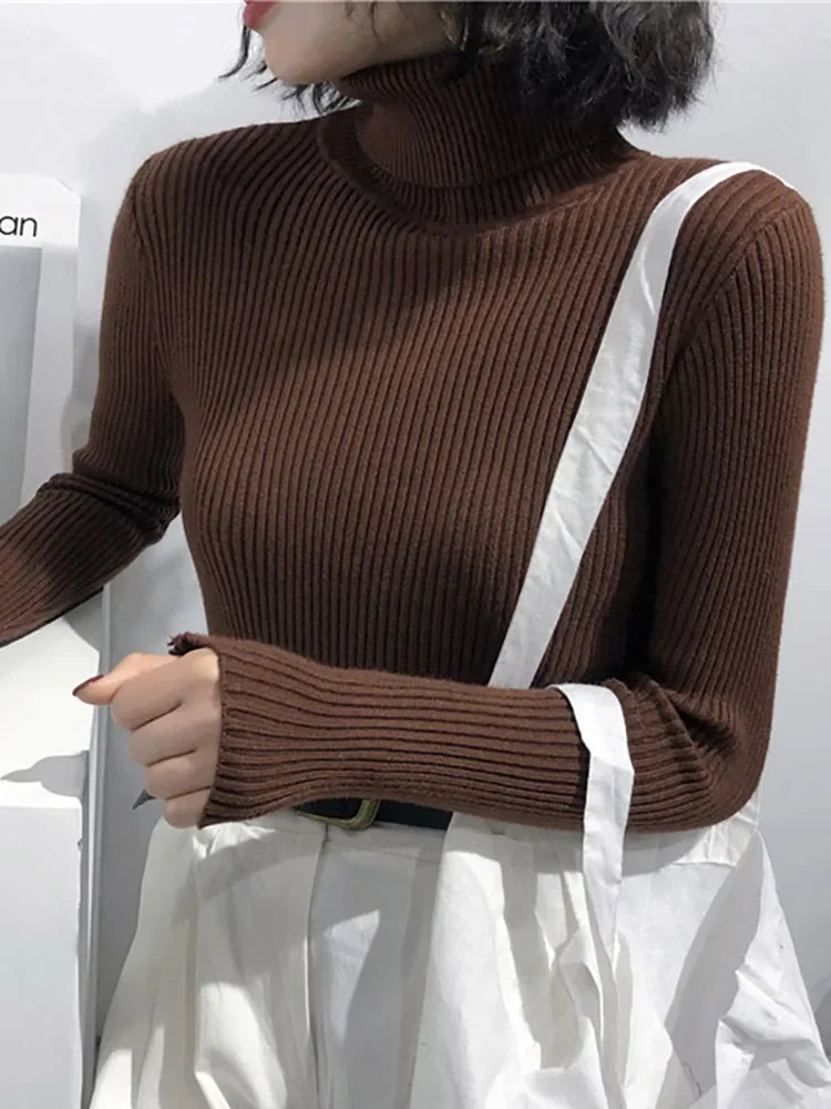Womens Autumn Winter Tops 2026 Turtleneck Sweater Korean Slim Women Pullover Jumper Knitted Sweater Pull Femme Hiver Truien