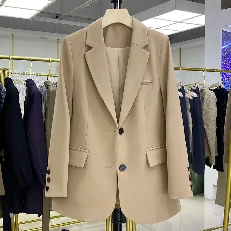 2026 New Blazer Women Coat Spring New Office Lady Blazer Womens Vintage Casual Loose Korean Version Small Suit Jacket 20 Colors