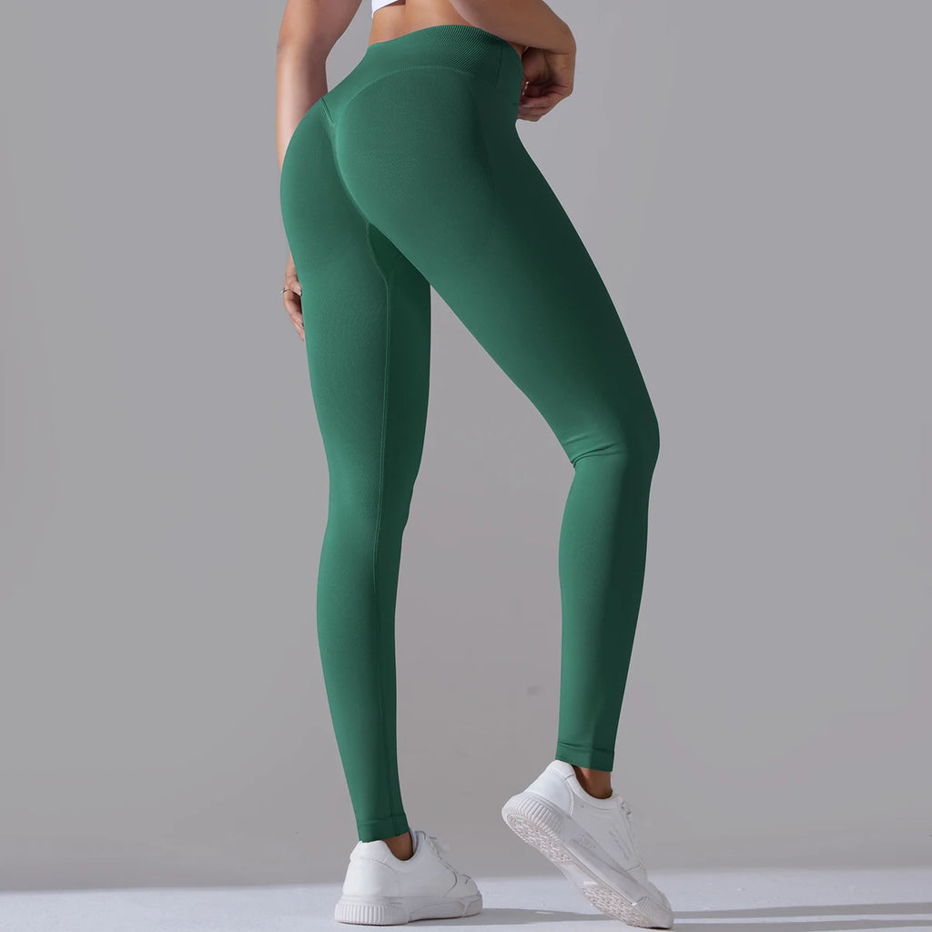 Crossover Waist Women Yoga Leggings Hips Lifting Gym Leggings Seamless Sport Pants High Waist Fitness Leggings Workout Running