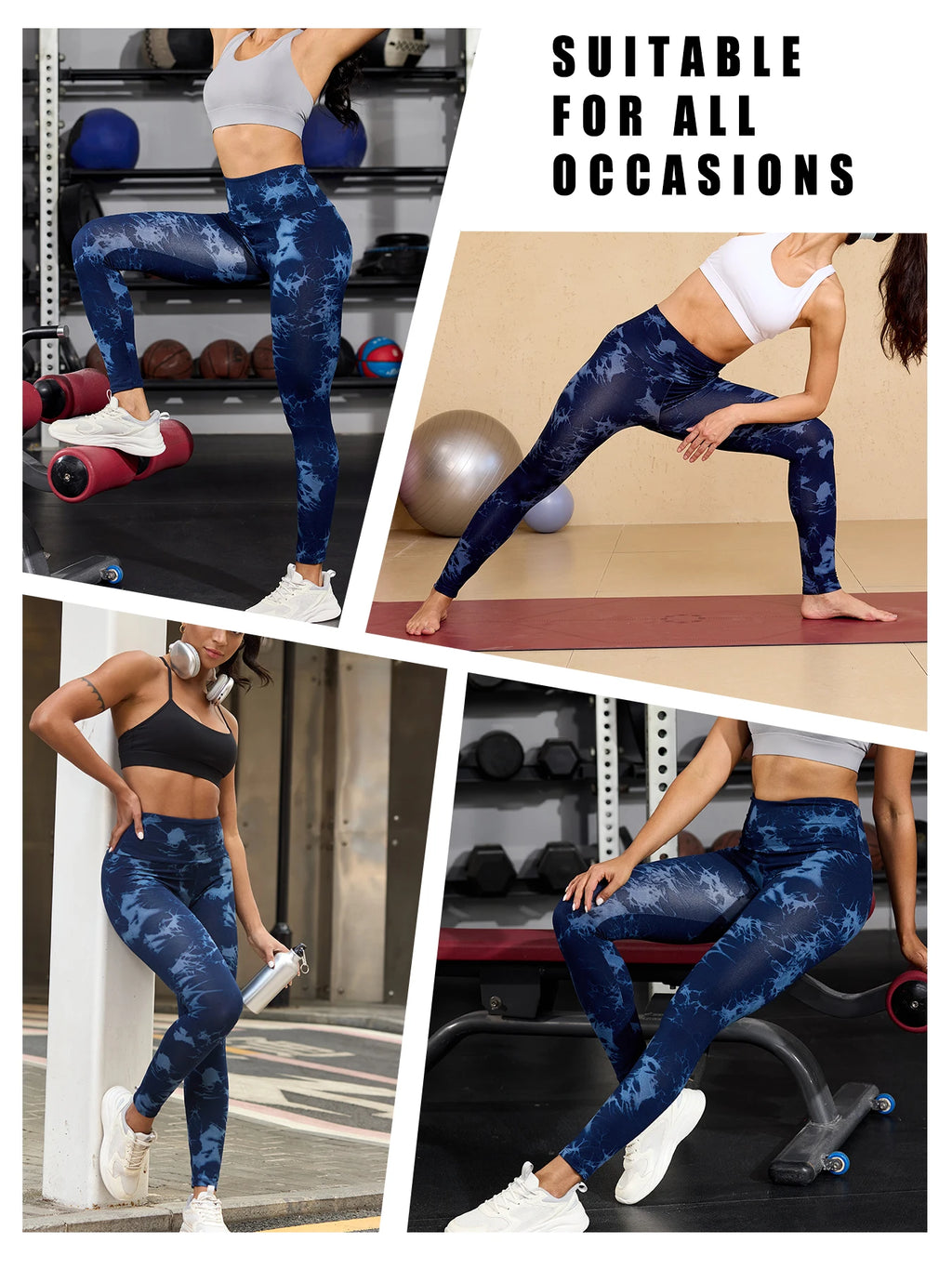 Women's Super Soft High Waisted Tie Dye Print Leggings for Cozy Home & Casual Outfit