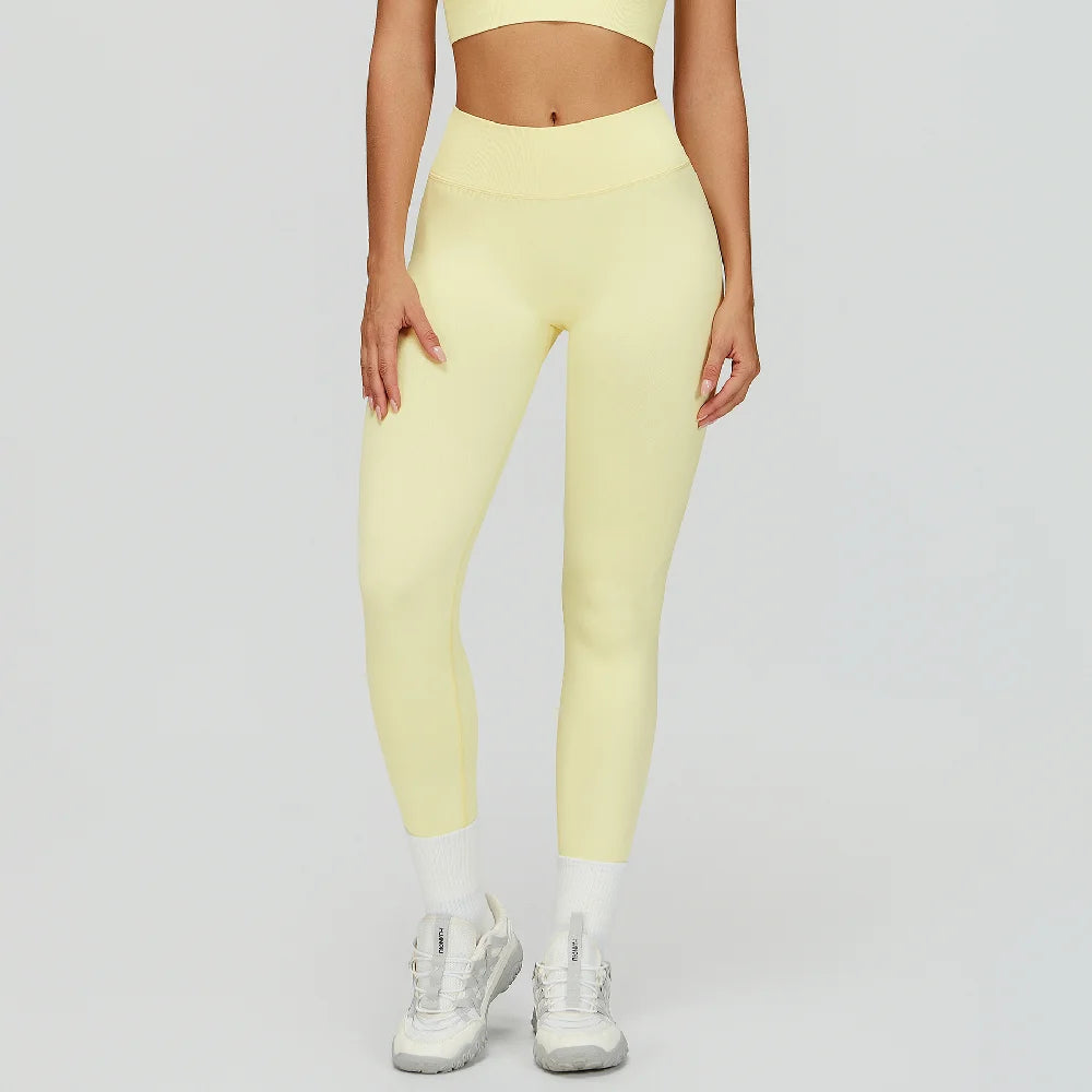 Seamless Leggings Summer Women Yoga Leggings Gym V Shaped Tight Fitness Pants Running Cycling Trousers High Waist Sports Legging