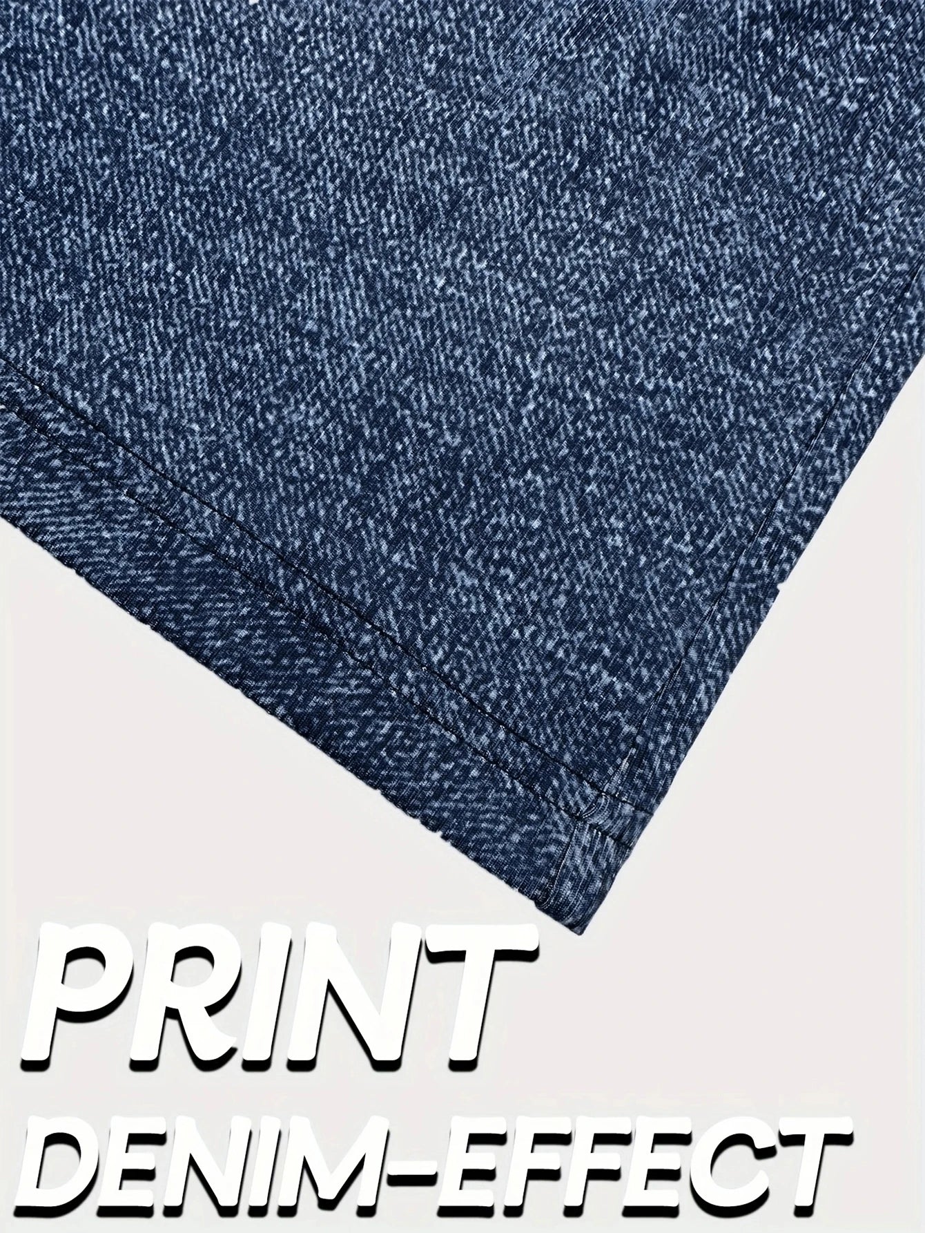 Plus Size Denim Print High-Stretch Flared Pants Loose Fit Comfortable Slimming Non-Jeans Fabric Women's Casual Trousers