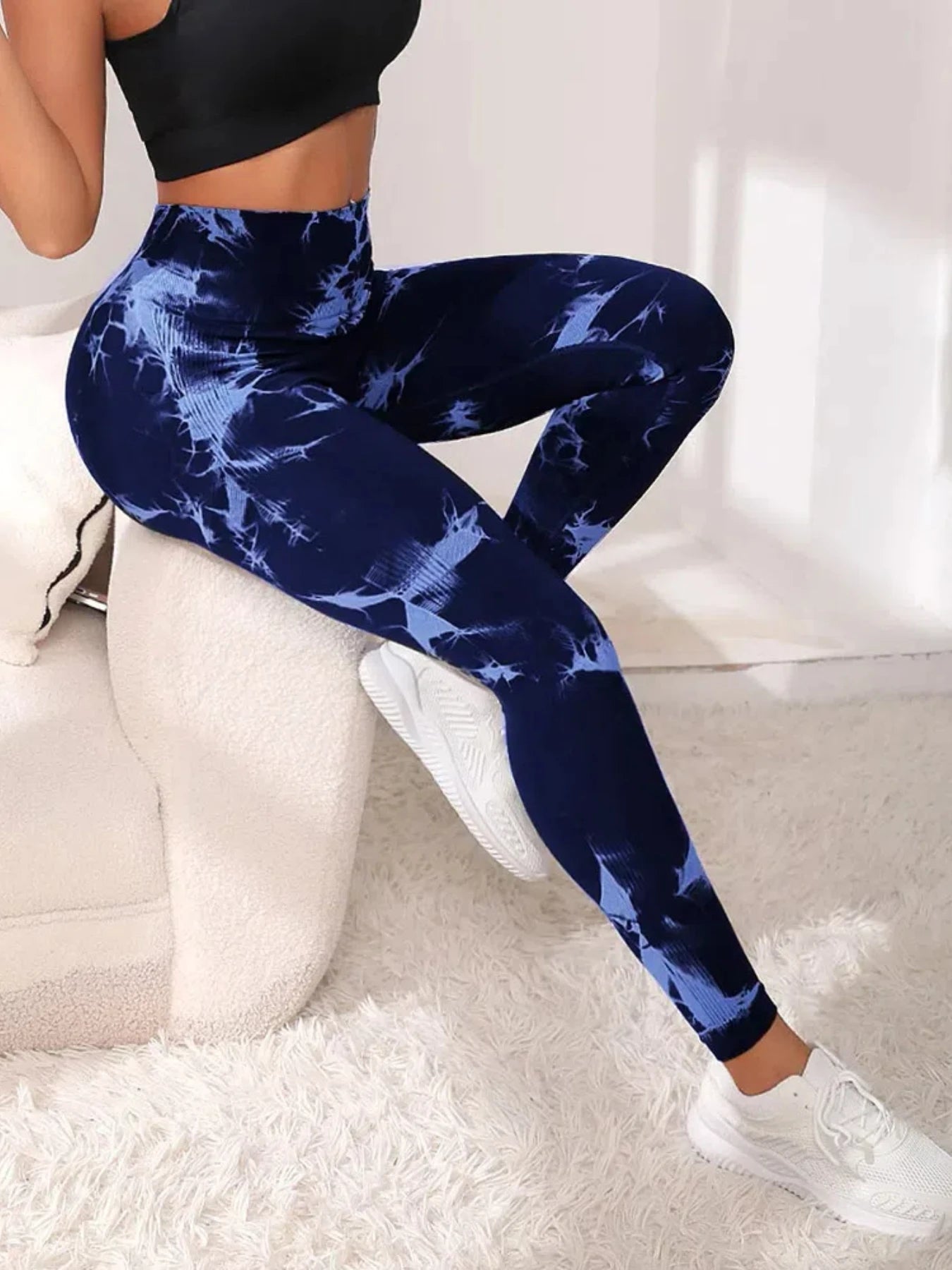 Hip Lifting Seamless Fitness Gym Leggings Tie Dye Yoga Pants Women's Pants Tummy Control High Waist Workout Pants