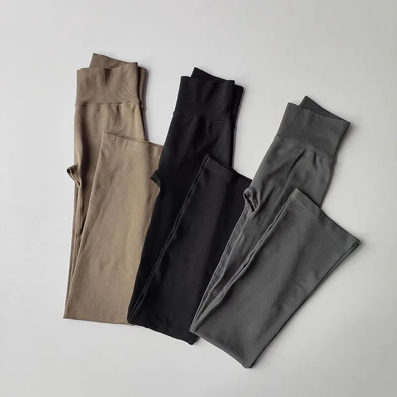 Seamless Flare Leggings Yoga Pants Women Bell-bottoms Yoga Trousers High Waist Fitness Pants High Elastic Gym Tight Sports