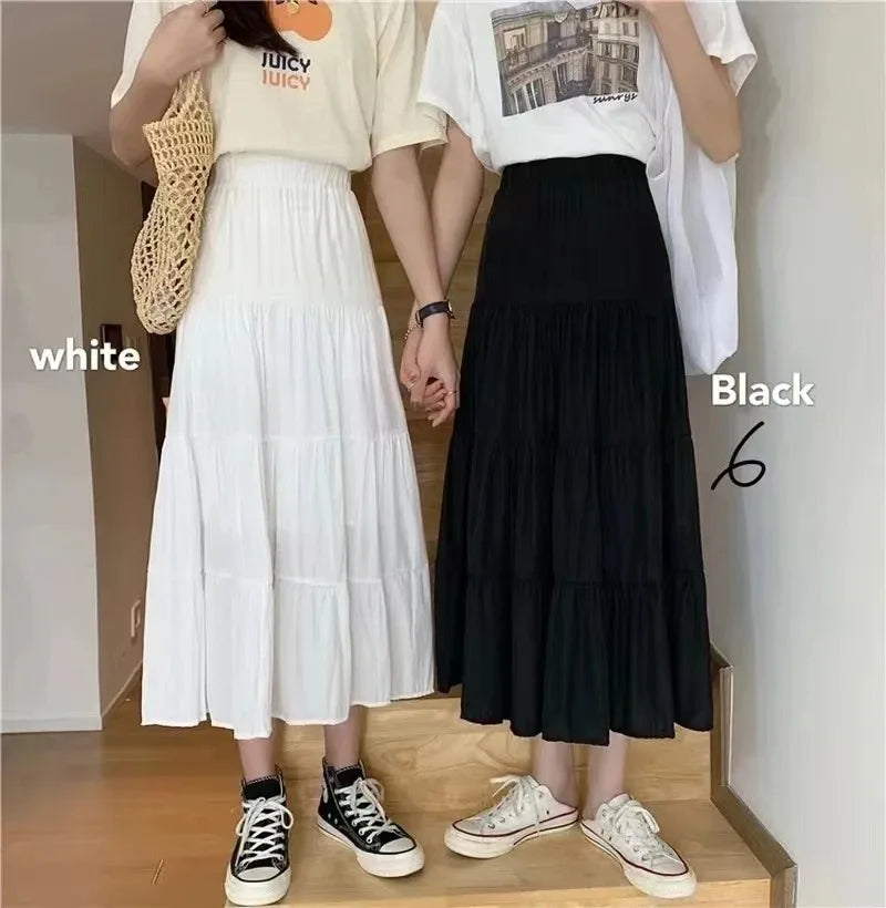 Women's summer fashion temperament tide with high waist skirt loose and thin a line version skirt pleated skirt
