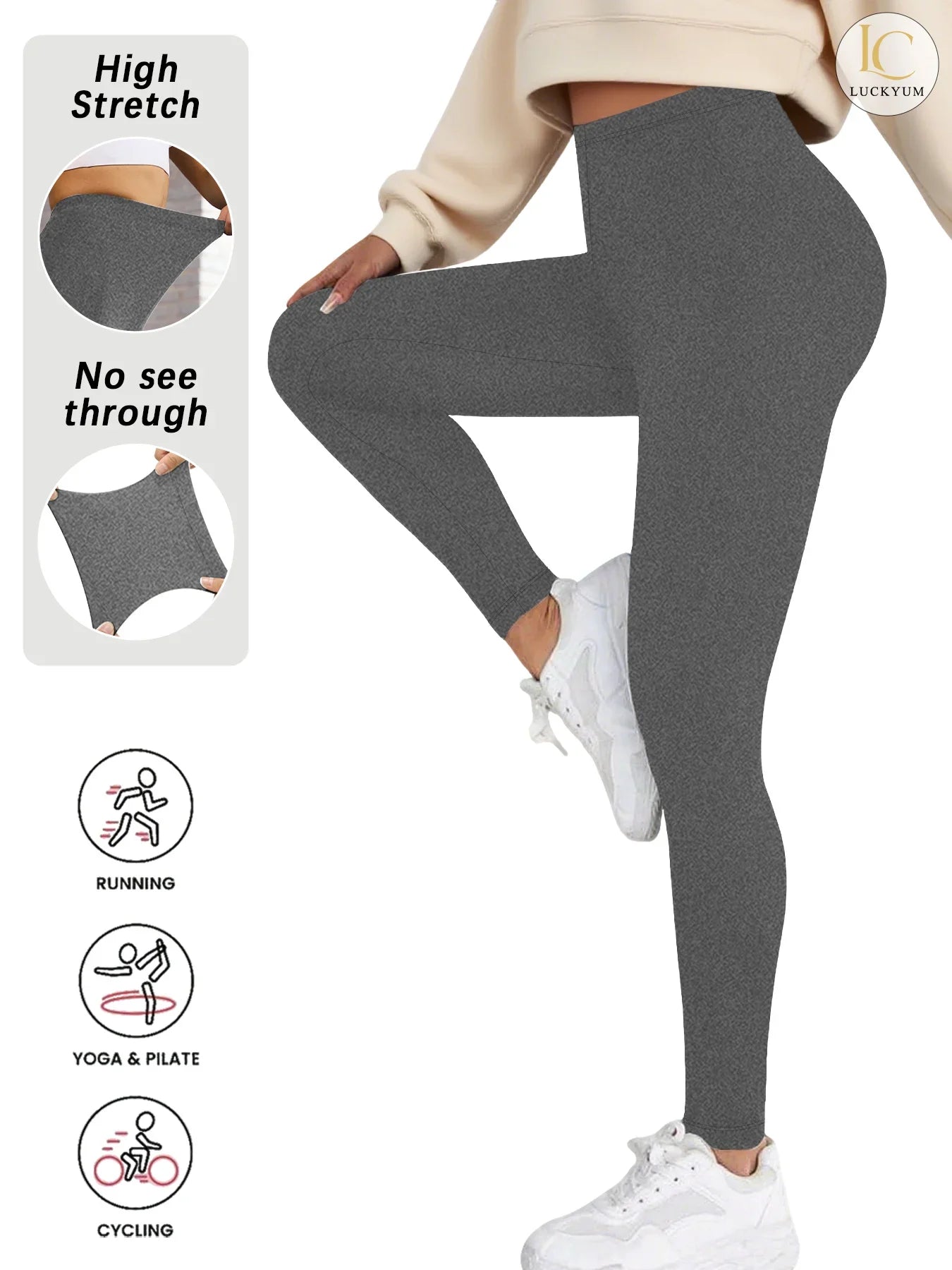 Plus Size Women's Leggings with Super Soft Fabric - High Elasticity for Yoga Running Workout and Casual Everyday Wear