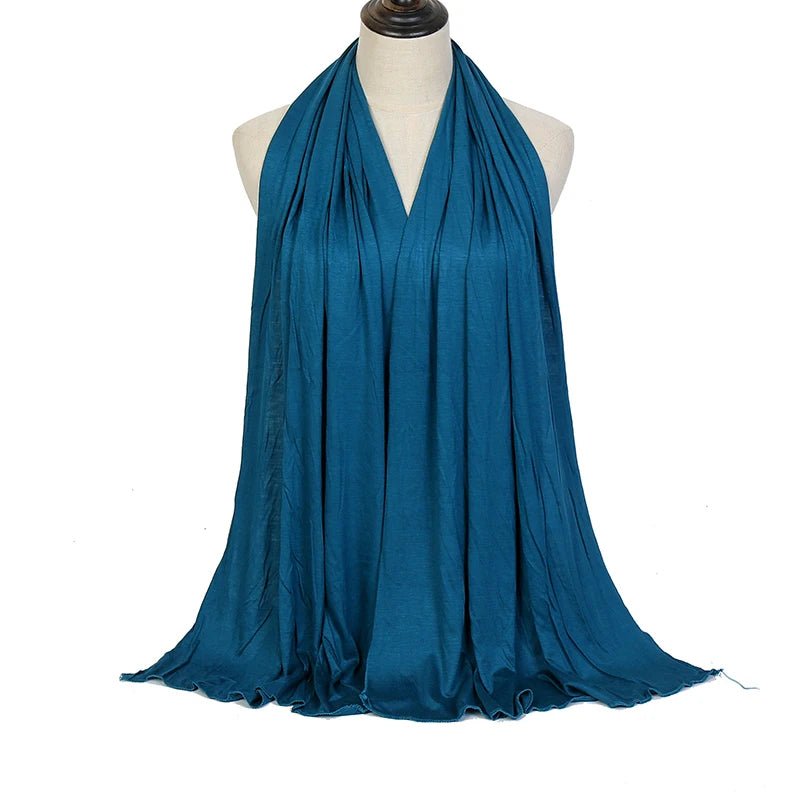Premium Modal Cotton Jersey Hijab Scarf Long Muslim Shawl Plain Soft Turban Tie Head Wraps For Women Africa Headband 170x60cm