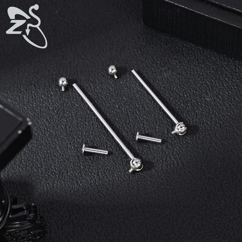 ZS 1 Piece 14/16G Stainless Steel Long Industrial Barbell Ring 22-52MM Butterfly Cat Cartilage Helix Earring Piercings Jewelry