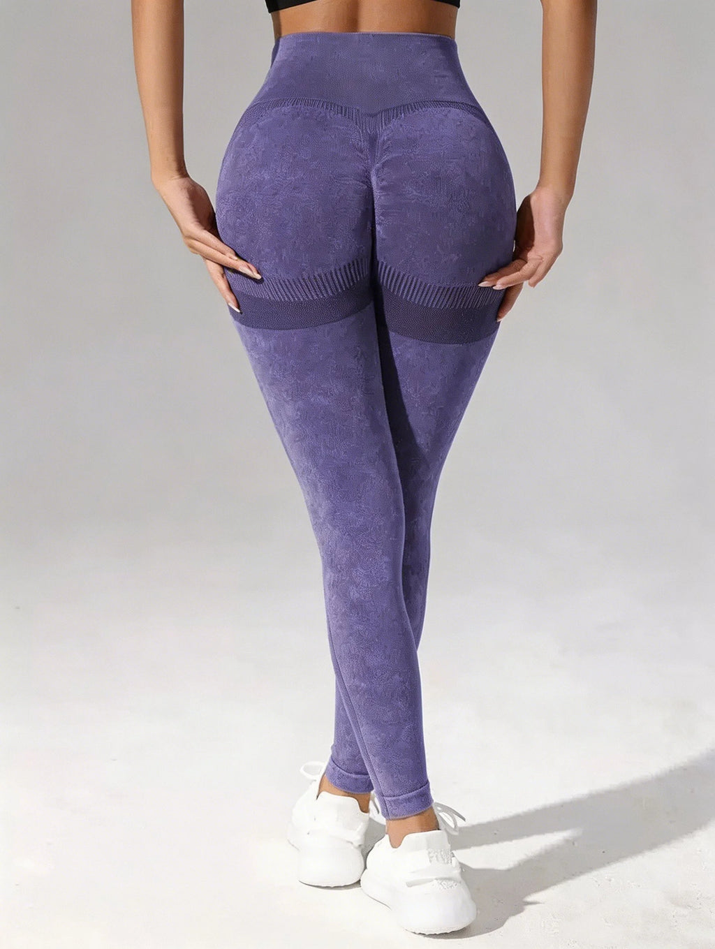 Women's Tie-Dye Seamless Leggings - High-Rise Peach Lift, Matte Texture, Butt Lifting for Yoga Workout