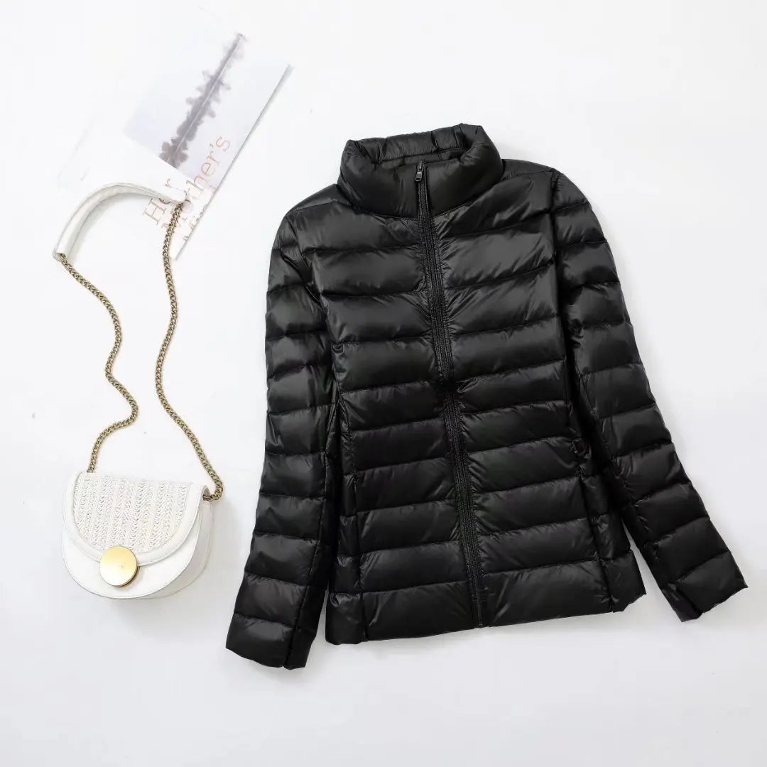30 Colors Women Fashion Hoodid Short Puffer Jackets 2023 New Arrivals Autumn Winter Female White Duck Down Korean Slim Fit  Coat