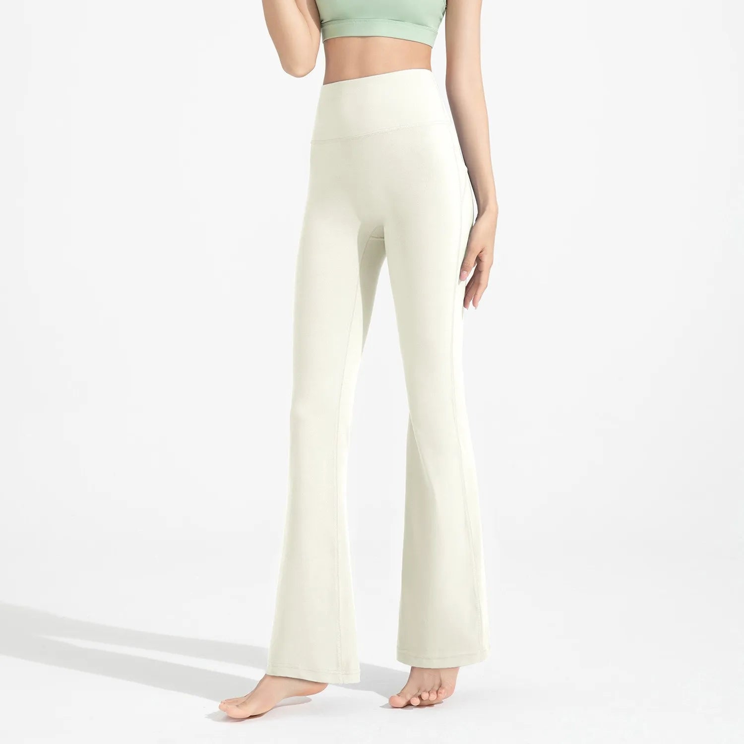 High-end Seamless High-Waist Flare Yoga Pants Women's Bell-Bottom Fitness Trousers High-Elastic Gym Tight Sports Leggings