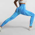 New Women Tie Dyed Seamless Leggings Scrunch Fitness High Waist Yoga Pants Soft Nylon Workout Elastic Gym Training Leggins