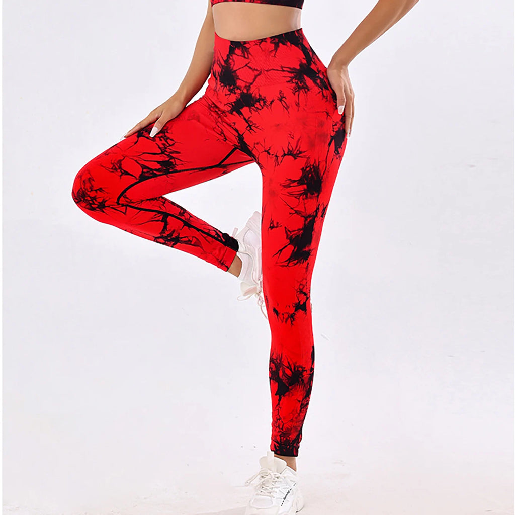 CZGUKE New Tie Dye Yoga Pants Sport Leggings Women Seamless High Waist Push Up Woman Tights Fitness Workout Leggins Gym Clothing