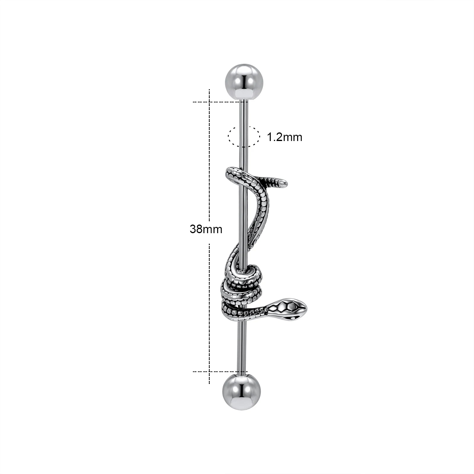 AOEDEJ Industrial Piercing Earring Women Stainless Steel Helix Ear Piercing Dragon Snake Long Earring Jewelry Barbell Earring
