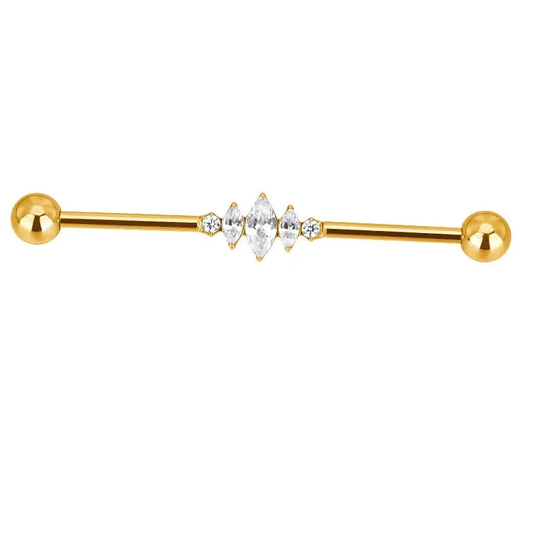 ASTM F136 Titanium PIERC Multiple Models Industrial Barbells Stone Ear Rod Helix Stud Cartilage Straight Bar Piercing Jewelry