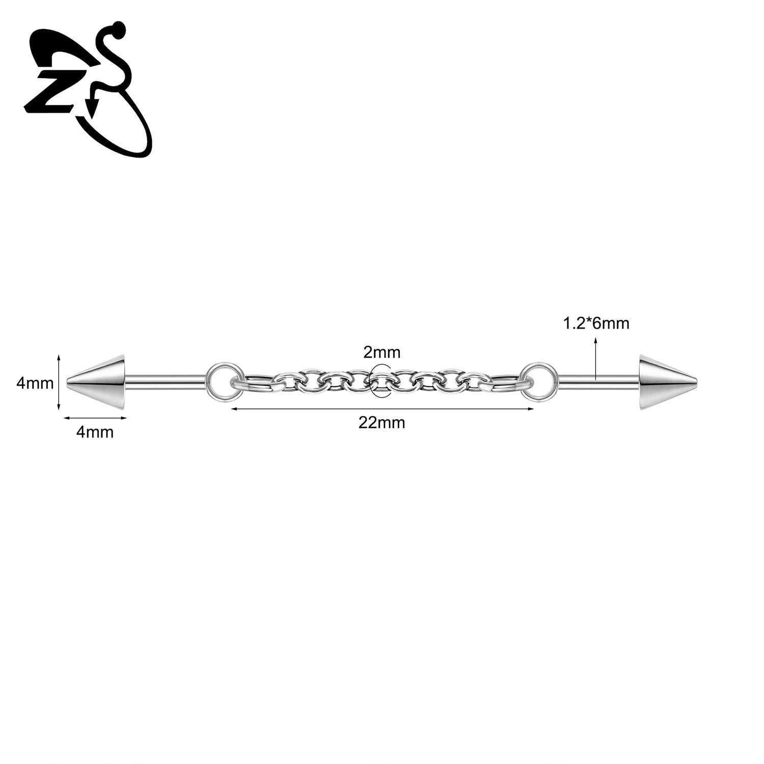 ZS 1 Piece 14/16G Stainless Steel Long Industrial Barbell Ring 22-52MM Butterfly Cat Cartilage Helix Earring Piercings Jewelry