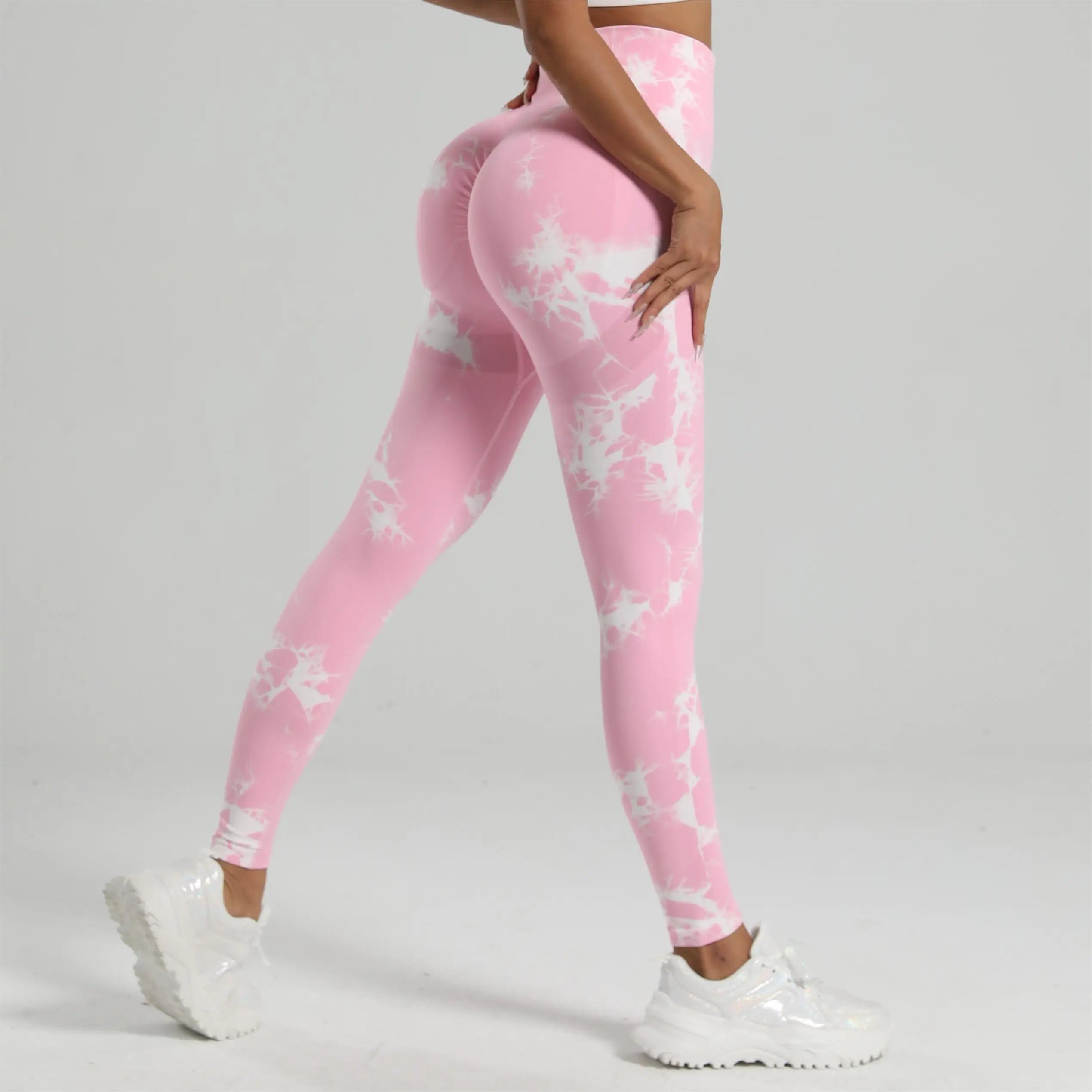 Women Tie Dye Leggings Gym Fitness Athletic Workout Elastic Leggins Butt Lifting Yoga Pants Tie-dye Sports Training Tights