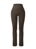 Solid Leggings for Women Seamless Knit Yoga Pants Flared trousers High Waist Hip Liftting Tights Slim Casual Sports Leggings