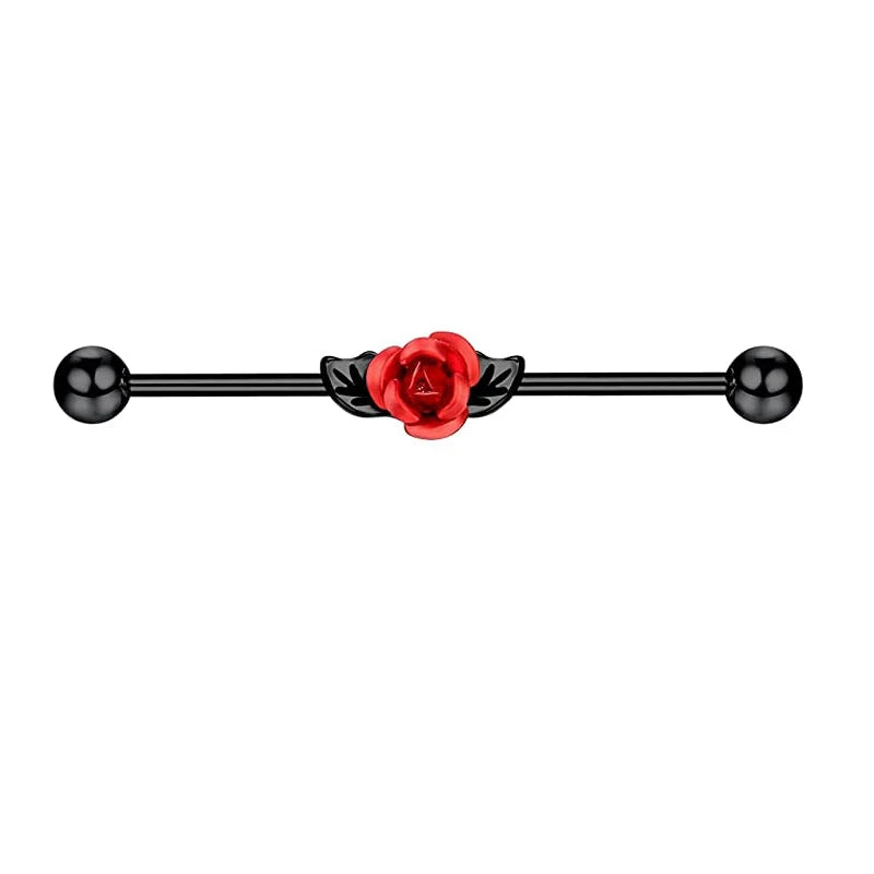 316L Surgical Steel Industrial Barbell Earrings Heart Arrow for Women Men Helix Conch Cartilage Piercing Jewelry 38mm 14g Bar
