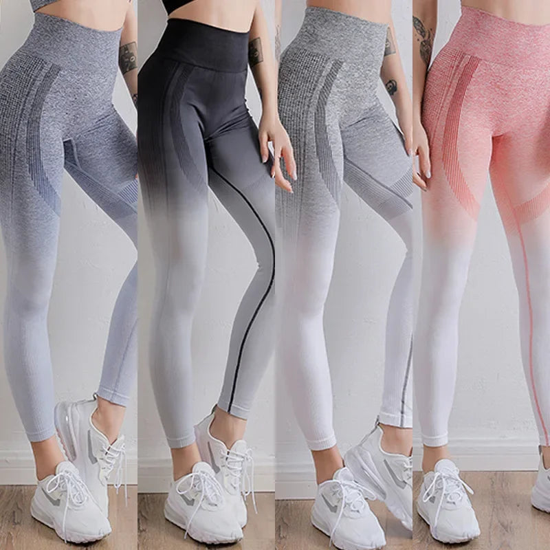 High-waisted Seamless Yoga Pants For Women Butt-lifting Sports Fitness Long Trousers
