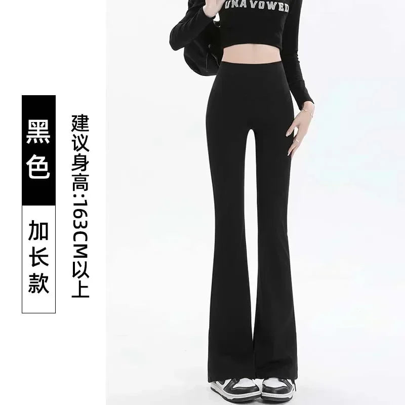 Women Trousers Flare Leggings High Waist Wide Leg Yoga Pants Seamless Fitness Workout Tights Gym Sports Casual Slimming Clothing