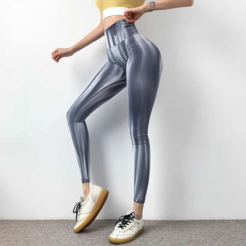 New Women Tie Dyed Seamless Leggings Scrunch Fitness High Waist Yoga Pants Soft Nylon Workout Elastic Gym Training Leggins