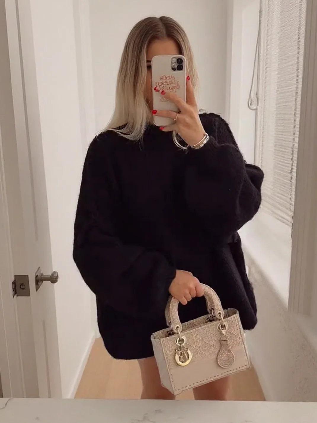 Commuter Fashion New Winter Sweater Solid Color Half High Collar Oversize Knit Pullover Loose Thick Sweater for Women Outfits