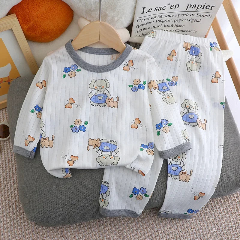 Baby Boy pajamas Children Loungewear Long Sleeve Pajamas Cute Deisgn Lightweight and Comfortable Fabric Sleepwear Outfit