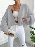 Women's Autumn Winter Knitted Sweater Cardigan, Batwing Sleeve Drop Shoulder Button Loose Fit Pullover, Casual Fashion for Ladie