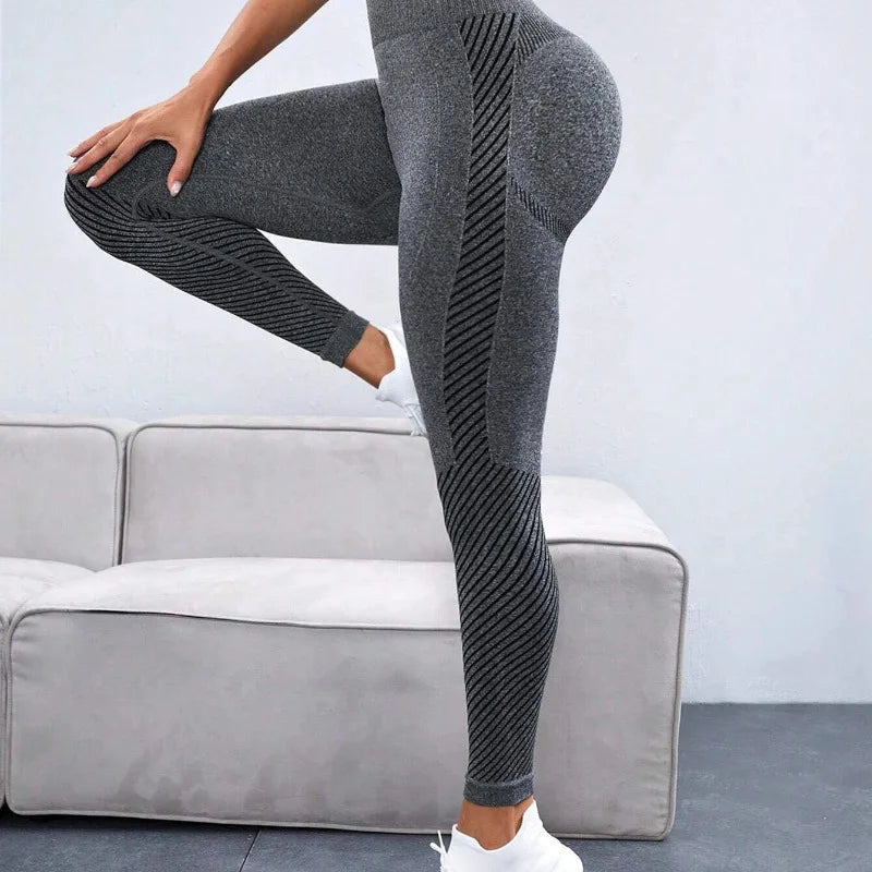 Seamless Splicing Leggings Women Fitness Leggings High Waist Elastic Hip Liftting Gym Workout Running Slim Fashion Yoga Tights