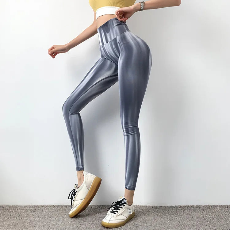 New Women Tie Dyed Seamless Leggings Scrunch Fitness High Waist Yoga Pants Soft Nylon Workout Elastic Gym Training Leggins
