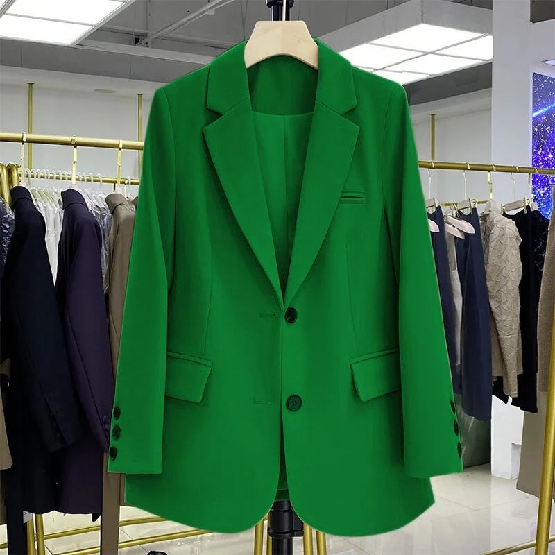 2026 New Blazer Women Coat Spring New Office Lady Blazer Womens Vintage Casual Loose Korean Version Small Suit Jacket 20 Colors