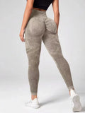 Women Leggings Washing Yoga Pants Push Up Fitness Leggings Hip Lift High Waist Scrunch Tights Seamless Pants