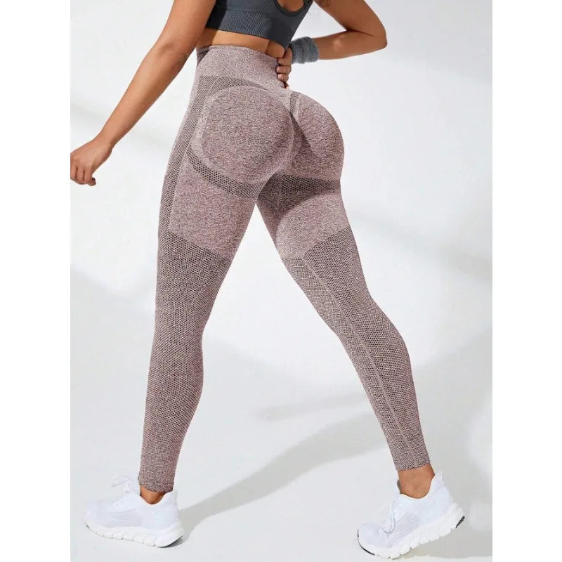 Women High Waist Sports Leggings Seamless Yoga Pants High Elastic Hip Liftting Workout Running Breathable Yoga Fitness Leggings