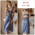White Perspective Female Robe Set Lace Kimono Nightdress Sleepwear Summer Bathrobe Nightgown Suit Women Mesh Home Wear Clothing