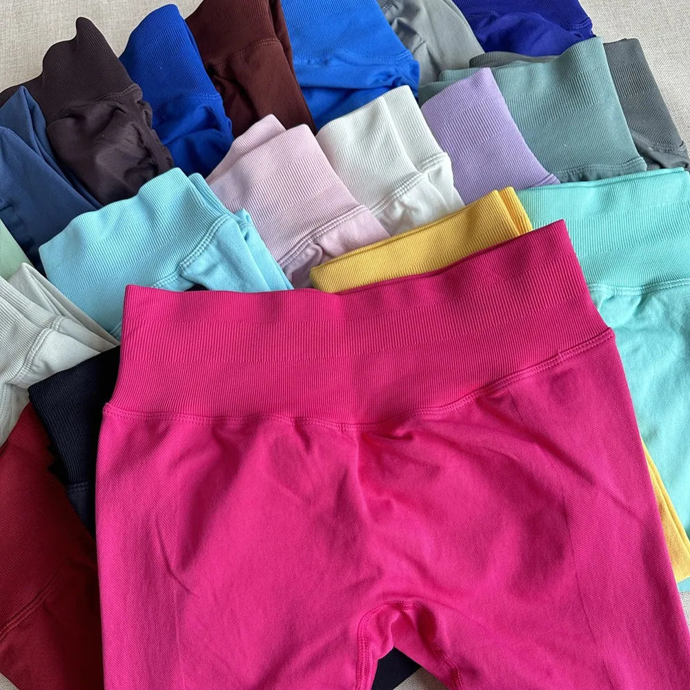 Women Sports Leggings Seamless Yoga Long Pants Low Band Fitness Leggings Compress The Hips Tights Gym Workout Pants
