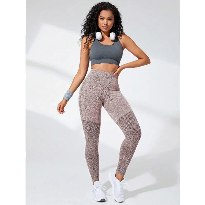 Women High Waist Sports Leggings Seamless Yoga Pants High Elastic Hip Liftting Workout Running Breathable Yoga Fitness Leggings