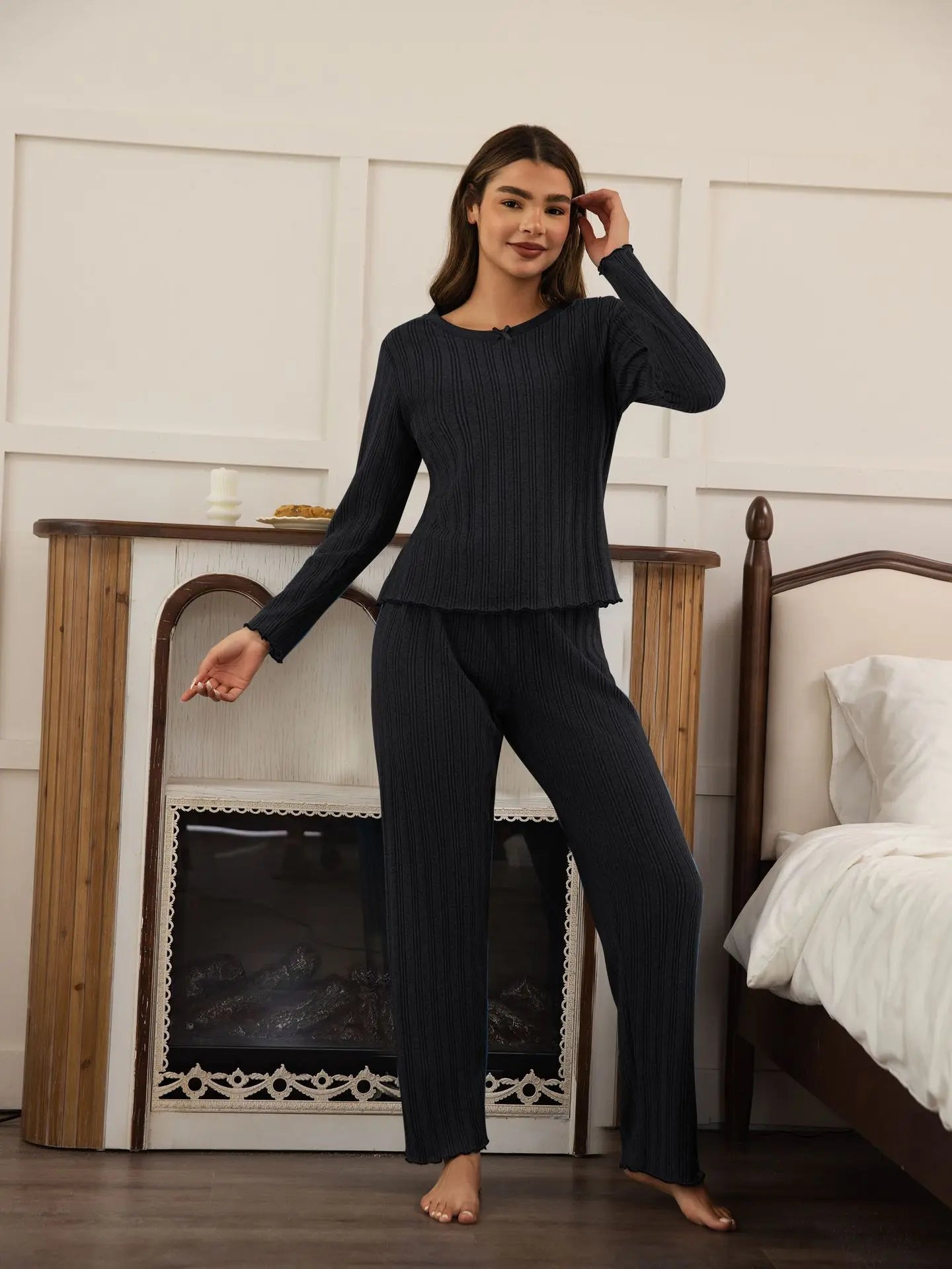 Pijama Women's Pajamas Set Nightie Pajama Sets Home Suit for Women Sleepwear Woman Nightgowns Night Wear for Ladies Trousers Pj