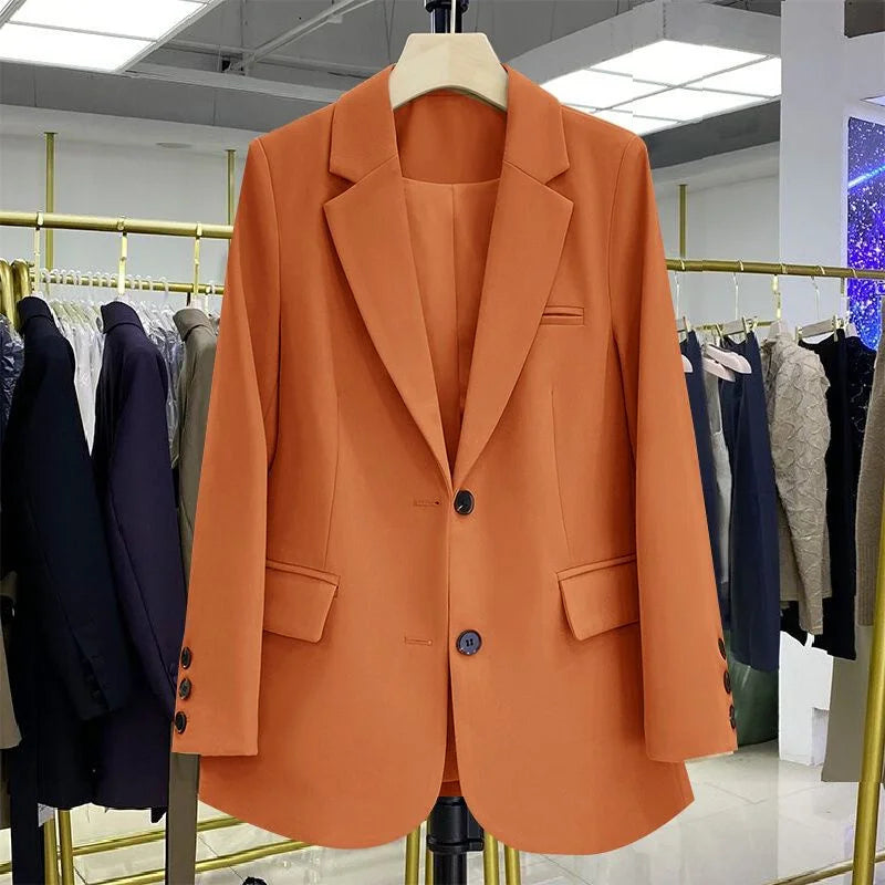 2026 New Blazer Women Coat Spring New Office Lady Blazer Womens Vintage Casual Loose Korean Version Small Suit Jacket 20 Colors