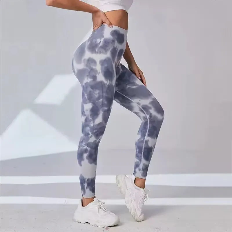 New 3D Print Tie Dye Sports Pants Women Seamless  Leggings High Waist Fitness Push Up Leggings Gym Clothing Workout Tights