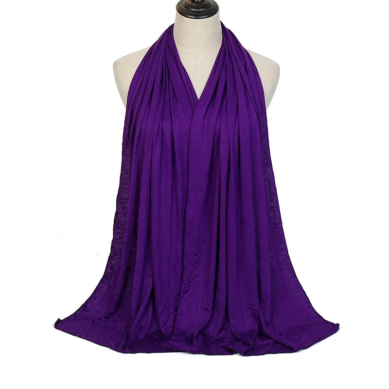 Premium Modal Cotton Jersey Hijab Scarf Long Muslim Shawl Plain Soft Turban Tie Head Wraps For Women Africa Headband 170x60cm