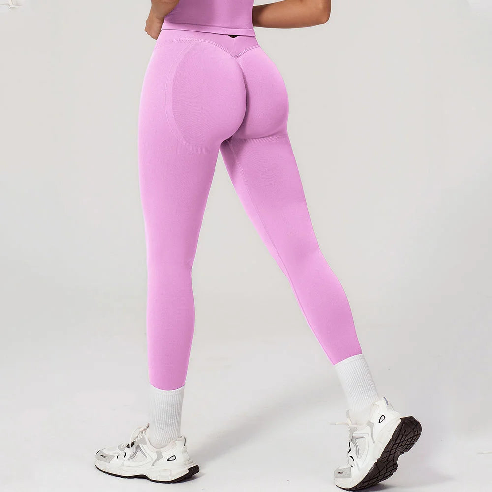 Seamless Leggings Summer Women Yoga Leggings Gym V Shaped Tight Fitness Pants Running Cycling Trousers High Waist Sports Legging